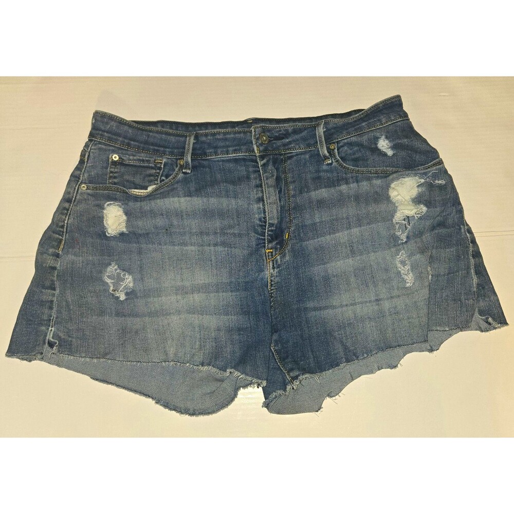 Signature by Levi Strauss & Co. Womens High Rise Cutoff Denim Shorts Blue 14